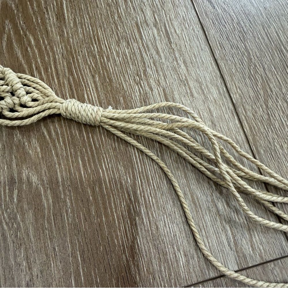 S O L D : Macrame Woven Rattan Straw Rope Braid Waist Belt O-Ring Wooden Buckle - Picture 9 of 15